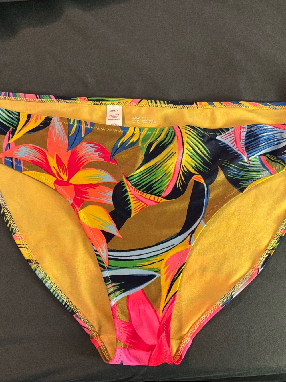 aerie Yellow Floral Print Bikini